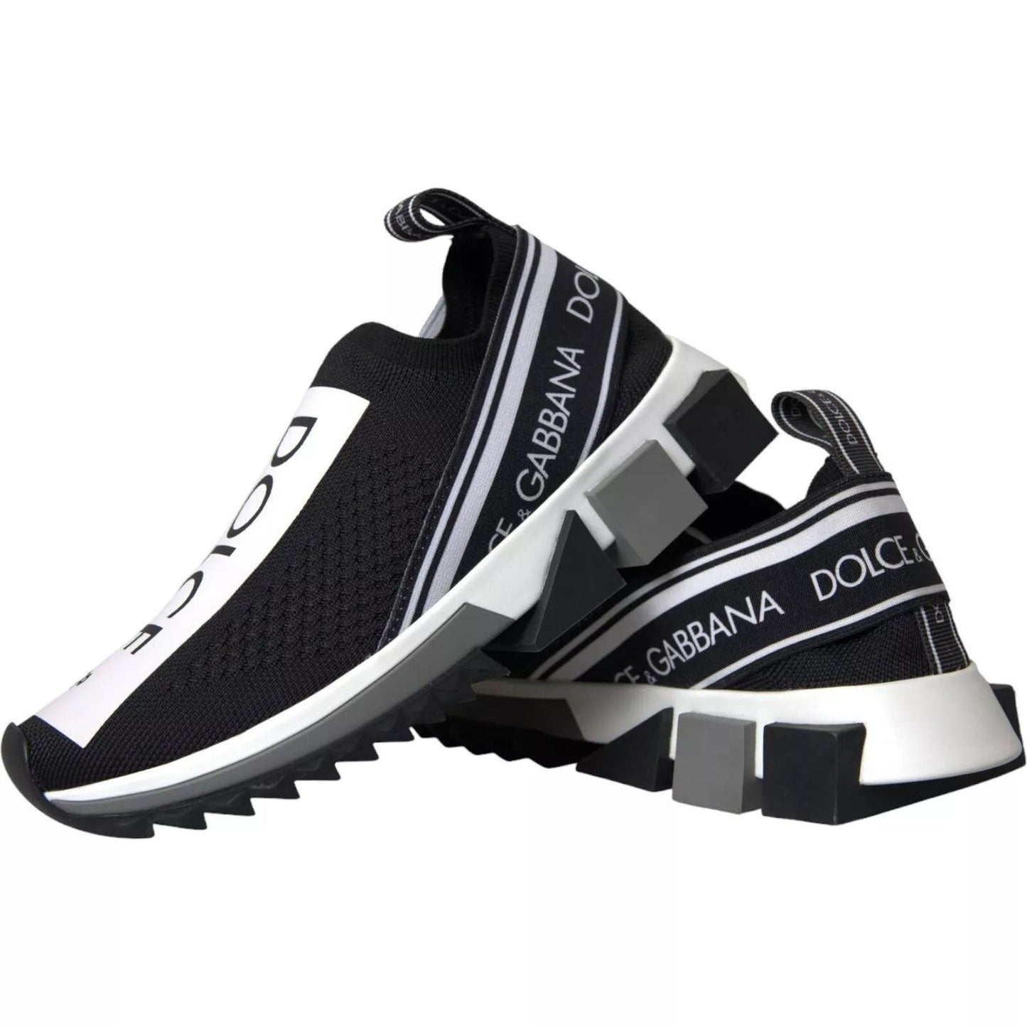 Dolce & Gabbana Black White Slip On Sorrento Sneakers Shoes MV6861#4-39.5