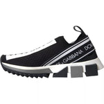 Dolce & Gabbana Black White Slip On Sorrento Sneakers Shoes MV6861#4-39.5