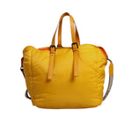 Dolce & Gabbana Yellow Orange Nylon Logo Plaque Hand Shoulder Tote Bag BAG4633