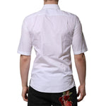 Dolce & Gabbana White Cotton Short Sleeves Men Formal Shirt TSH906764-37