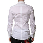 Dolce & Gabbana White Cotton GOLD Long Sleeves Formal Shirt TSH906830-38