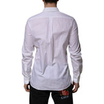 Dolce & Gabbana White Cotton MARTINI Long Sleeve Formal Shirt TSH906852-40