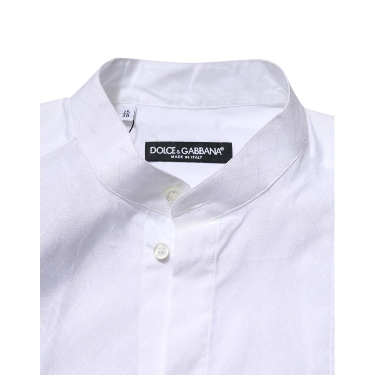 Dolce & Gabbana White Cotton Slim Long Sleeves Formal Shirt TSH906856-38