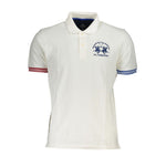 La Martina Elegant White Polo with Contrast Details LA-23031-XXL