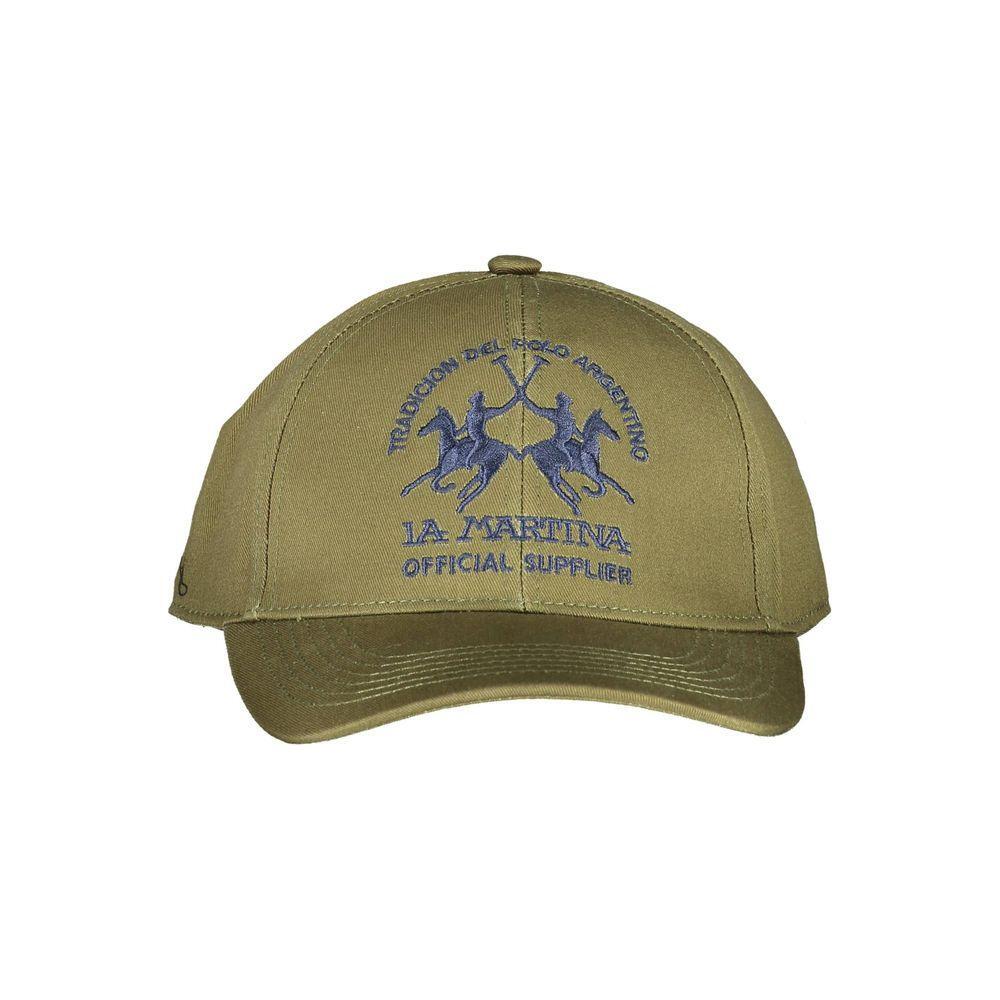 La Martina Green Cotton Men Cap LA-13275