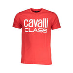 Cavalli Class Red Cotton T-Shirt CA-28576-M