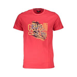 Cavalli Class Red Cotton Men T-Shirt CA-37198-L