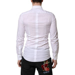 Dolce & Gabbana White GOLD Long Sleeves Dress Men Formal Shirt TSH906877-38