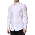 Dolce & Gabbana White GOLD Cotton Long Sleeves Men Formal Shirt TSH906897-41