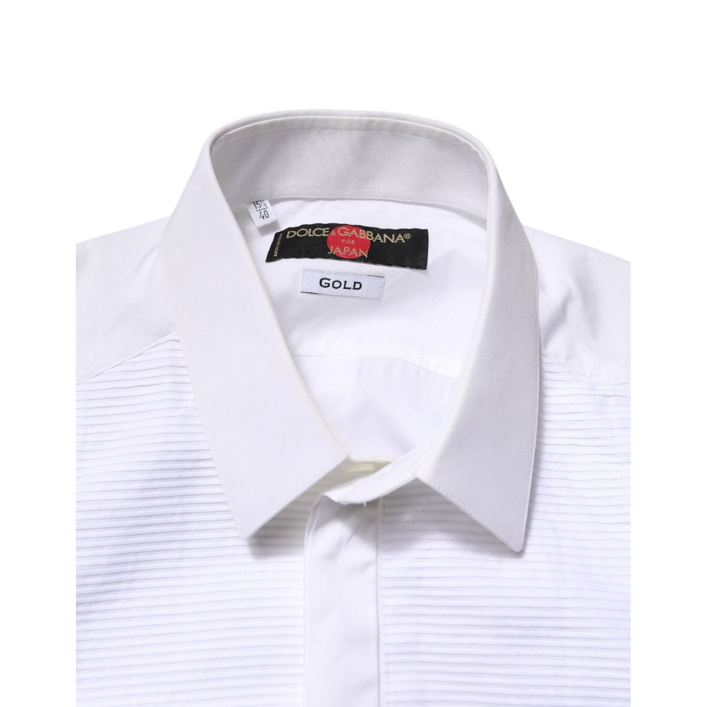 Dolce & Gabbana White GOLD Cotton Bib Dress Formal Shirt TSH906900-40