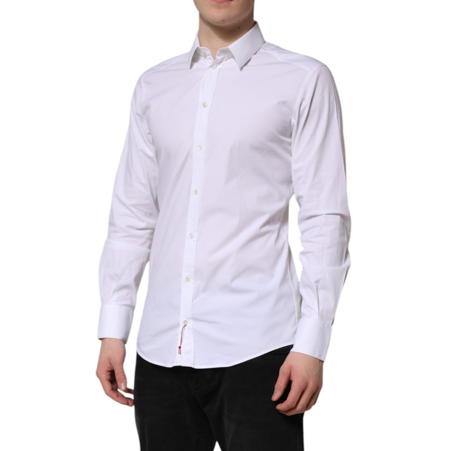 Dolce & Gabbana White GOLD Cotton Men Dress Formal Shirt TSH906916-40