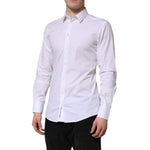Dolce & Gabbana White GOLD Cotton Men Dress Formal Shirt TSH906916-40