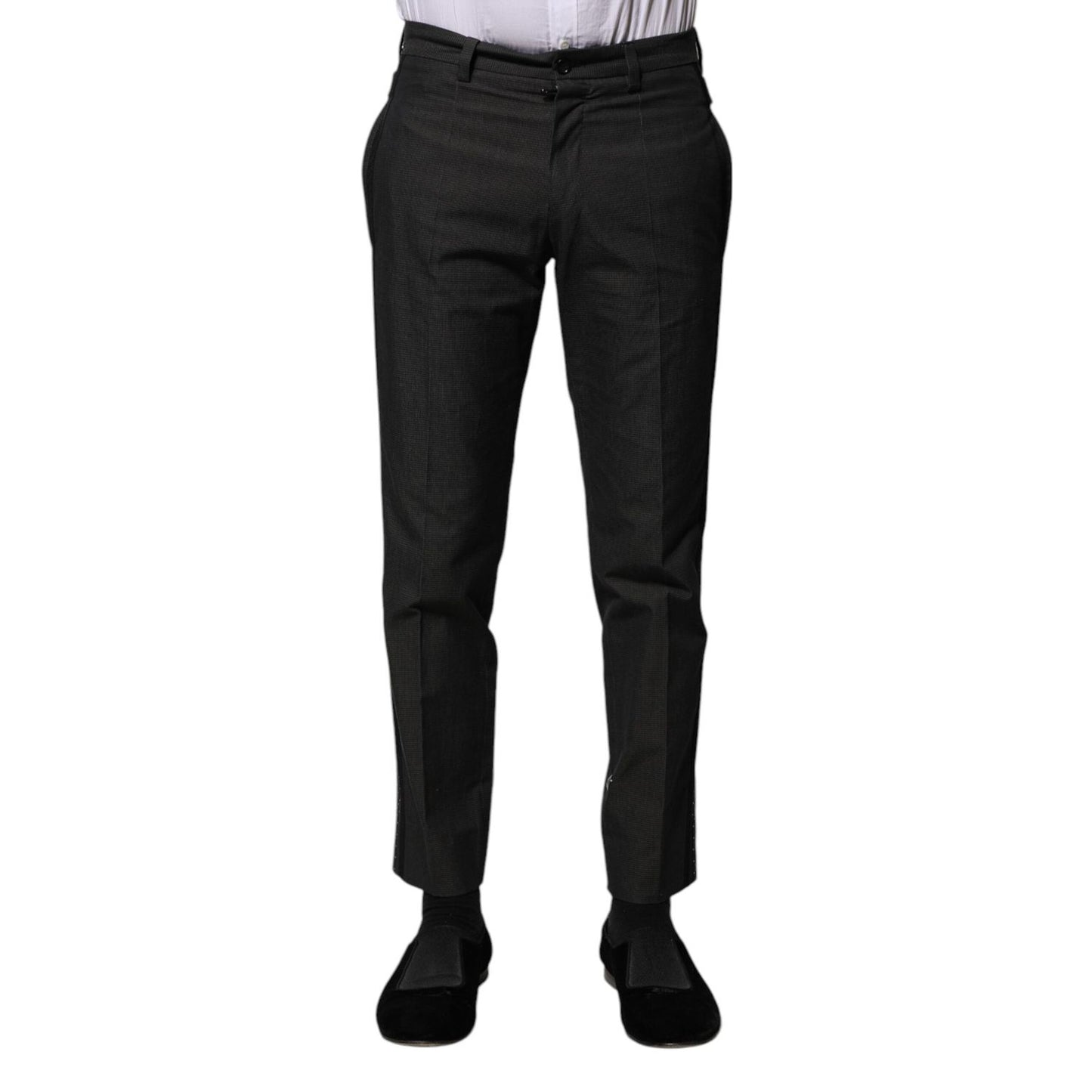 Dolce & Gabbana Gray Cotton Patterned Formal Pants PAN73270-44