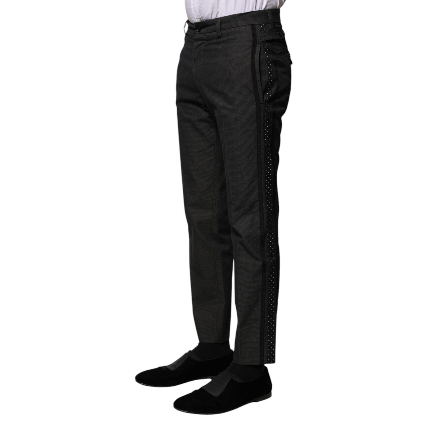 Dolce & Gabbana Gray Cotton Patterned Formal Pants PAN73270-44