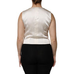 Dolce & Gabbana Ivory Cotton Button Down Sleeveless Vest Top TSH906725-44