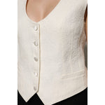 Dolce & Gabbana Ivory Cotton Button Down Sleeveless Vest Top TSH906725-44