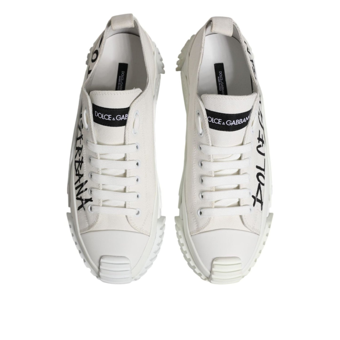 Dolce & Gabbana White Cotton NS1 Low Top Sneakers Shoes MV7259-43