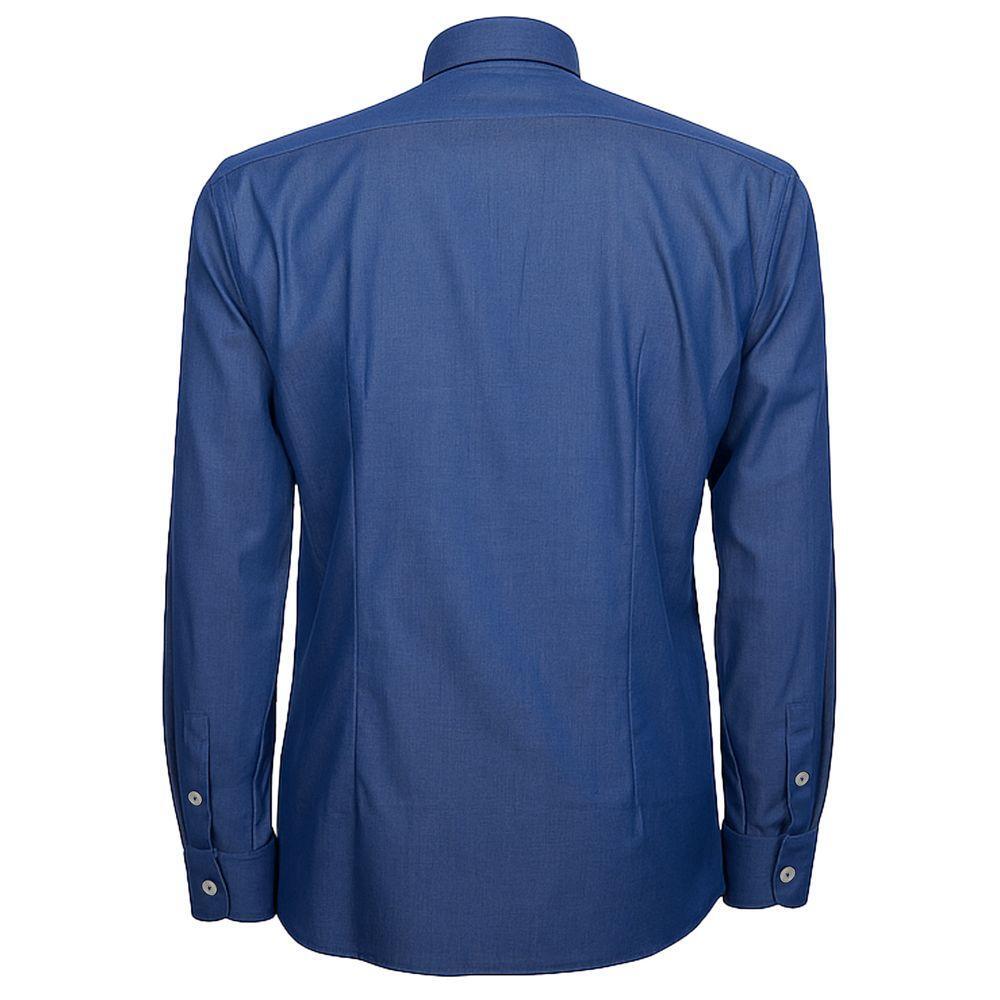 Made in Italy Blue Cotton Men's Shirt LO-15521-IT41 | L
