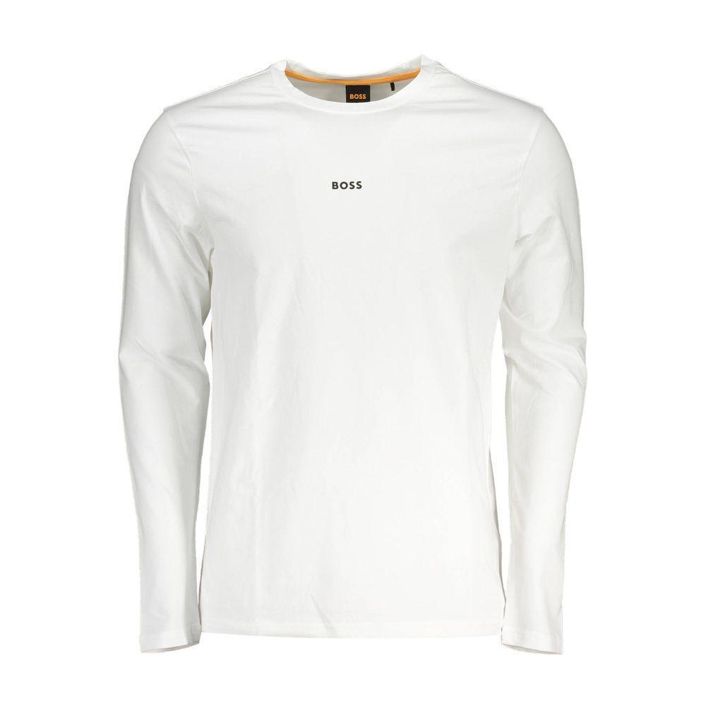 Hugo Boss White Cotton Men TShirt BO-37830-S