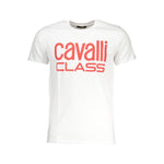 Cavalli Class White Cotton T-Shirt CA-28609-L