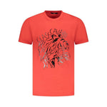 Cavalli Class Red Cotton Men T-Shirt CA-36677-M