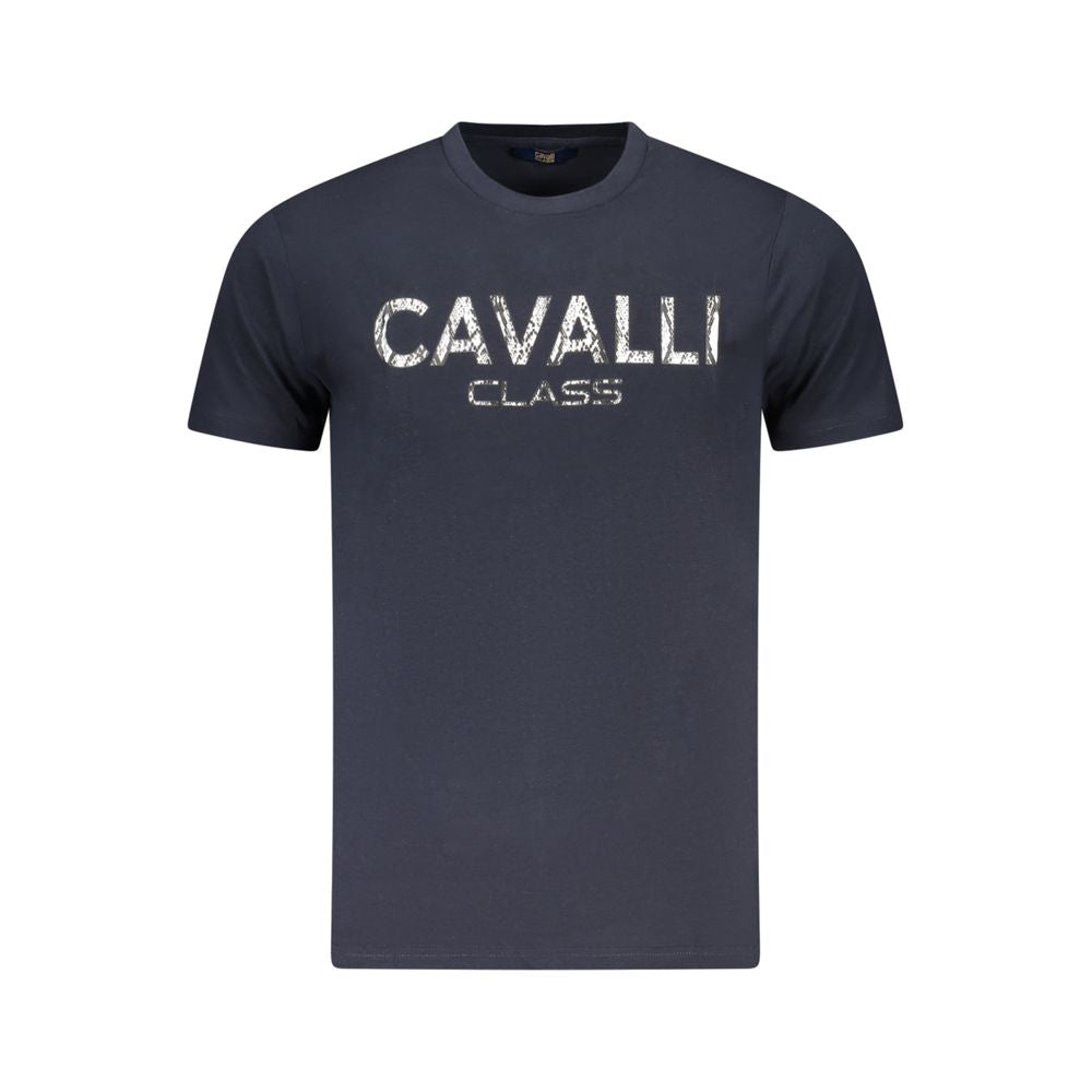 Cavalli Class Blue Cotton Men T-Shirt CA-36676-M