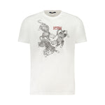 Cavalli Class White Cotton Men T-Shirt CA-36716-M