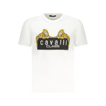 Cavalli Class White Cotton T-Shirt CA-38686-M