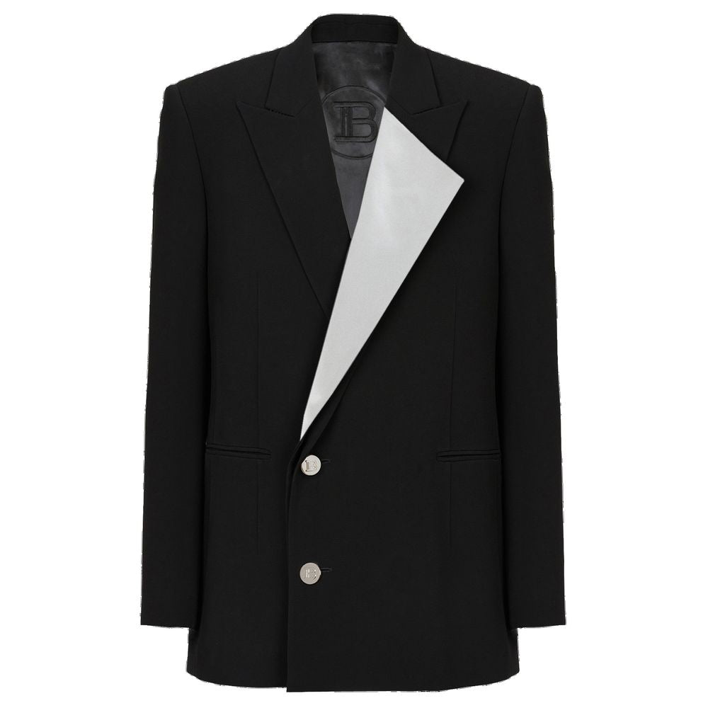 Balmain Black Viscose Blazer BA-15529-IT48 | M