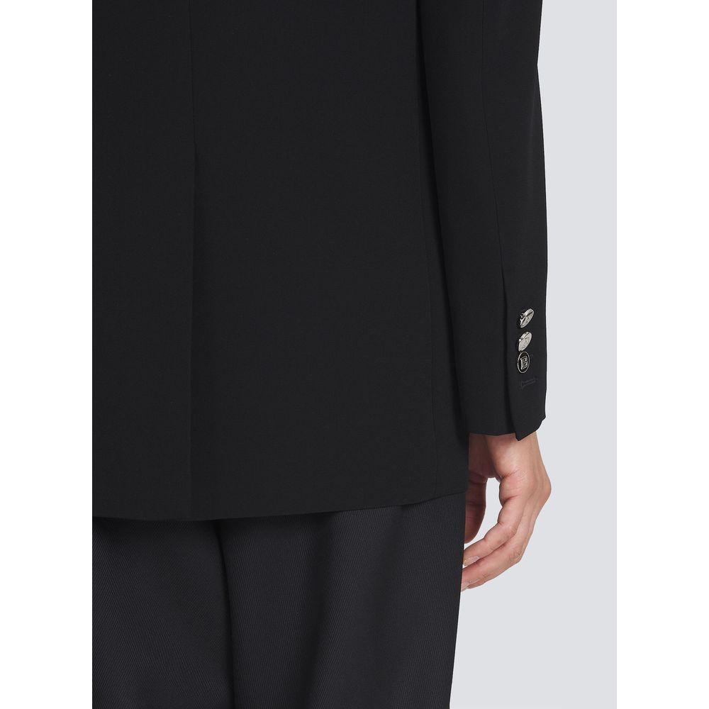 Balmain Black Viscose Blazer BA-15529-IT48 | M