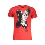 Cavalli Class Red Cotton T-Shirt CA-28472-M