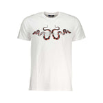 Cavalli Class White Cotton T-Shirt CA-28635-XL