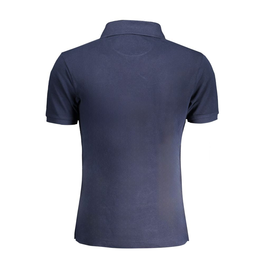 La Martina Blue Cotton Polo Shirt LA-30462-S