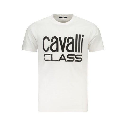 Cavalli Class White Cotton T-Shirt