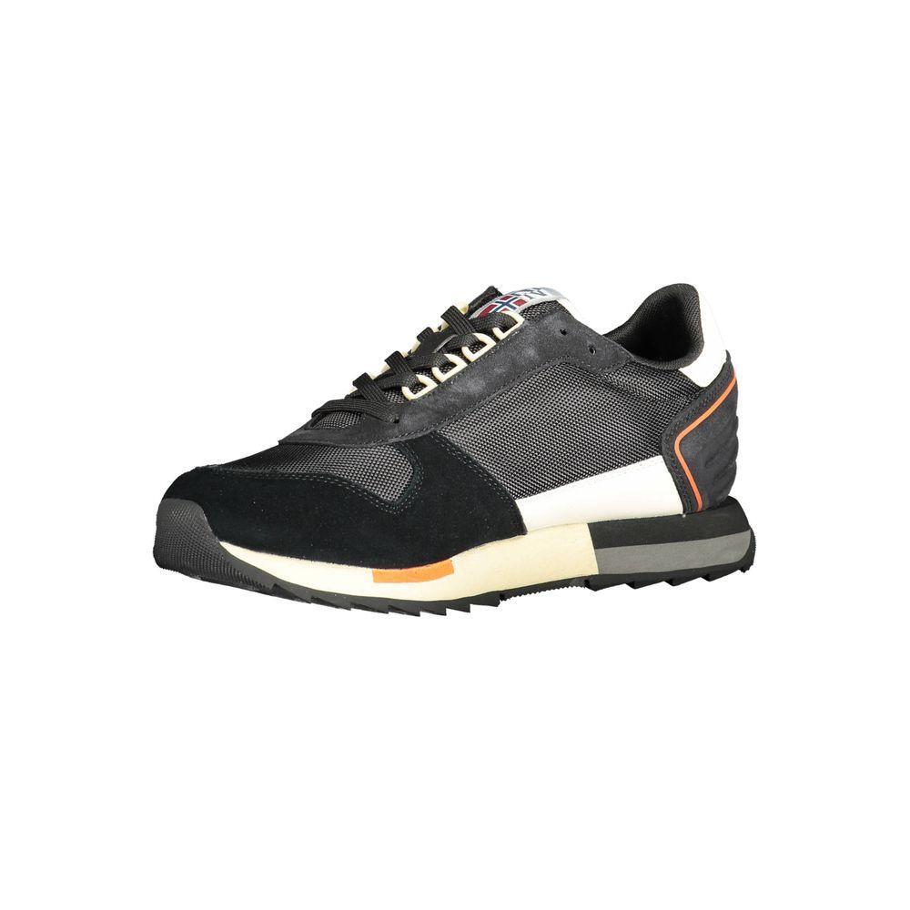 Napapijri Black Leather Men Sneaker NA-36968-EU40/US7