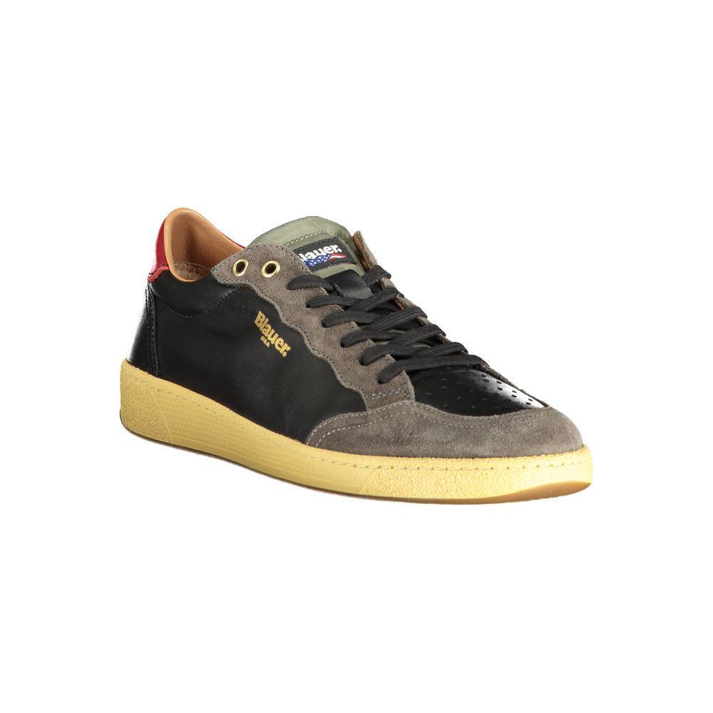 Blauer Black Leather Men Sneaker BL-33848-EU40/US7