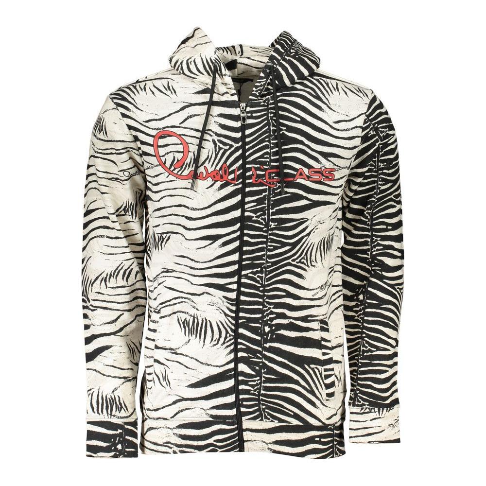 Cavalli Class White Cotton Mens Hooded Sweater CA-26799-L