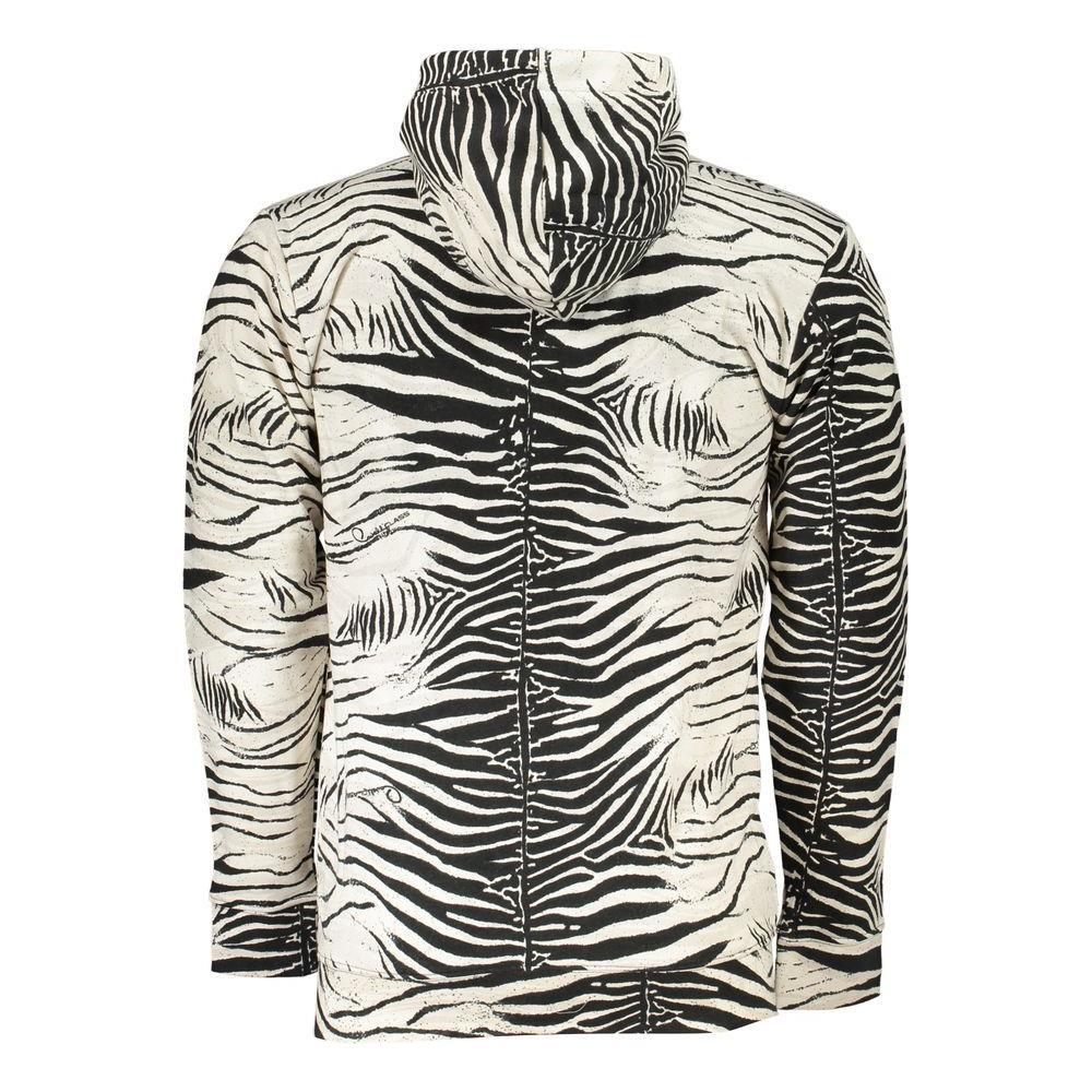 Cavalli Class White Cotton Mens Hooded Sweater CA-26799-L