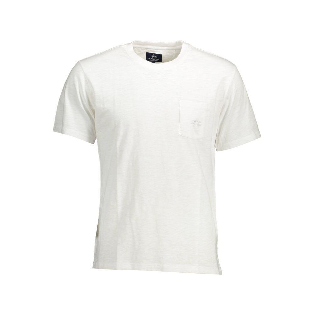 La Martina White Cotton Men T-Shirt LA-37631-M