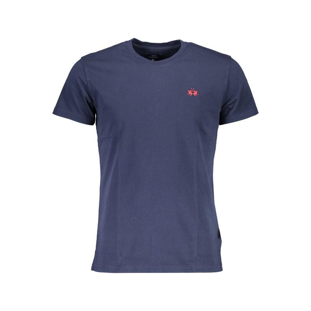 La Martina Elegant Crew Neck Cotton Tee with Embroidery LA-26352-M