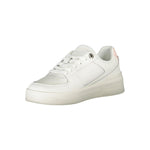 Tommy Hilfiger Elegant White Lace-Up Sneakers with Contrast Detail