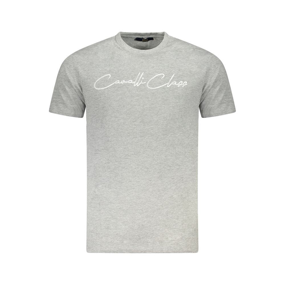 Cavalli Class Gray Cotton Men T-Shirt CA-36681-XL