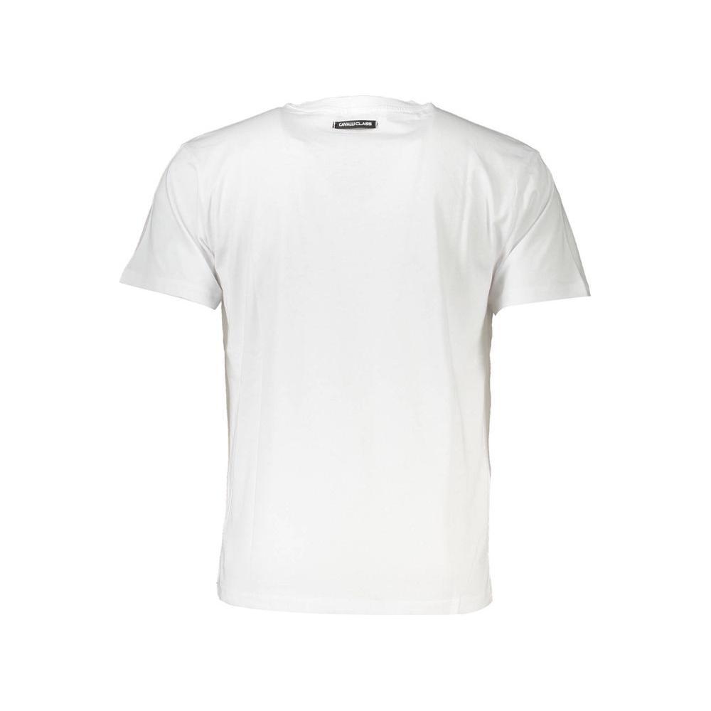 Cavalli Class White Cotton Men T-Shirt CA-37425-L