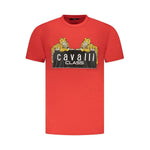 Cavalli Class Red Cotton Men T-Shirt CA-36717-M