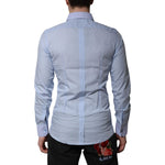 Dolce & Gabbana Blue Cotton GOLD Long Sleeves Men Dress Shirt TSH906773-39