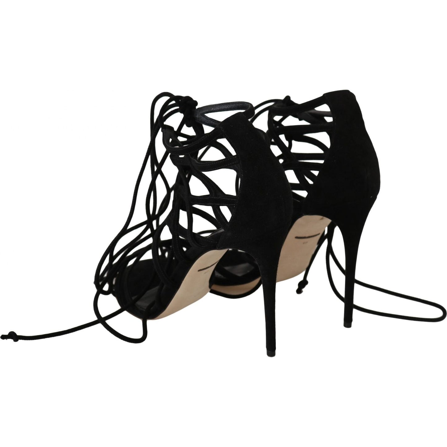Dolce & Gabbana Black Suede Strap Stilettos Sandals LA5958-36.5