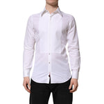 Dolce & Gabbana White Cotton GOLD Long Sleeves Dress Shirt TSH906806-37