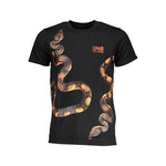 Cavalli Class Black Cotton T-Shirt CA-28610-XL