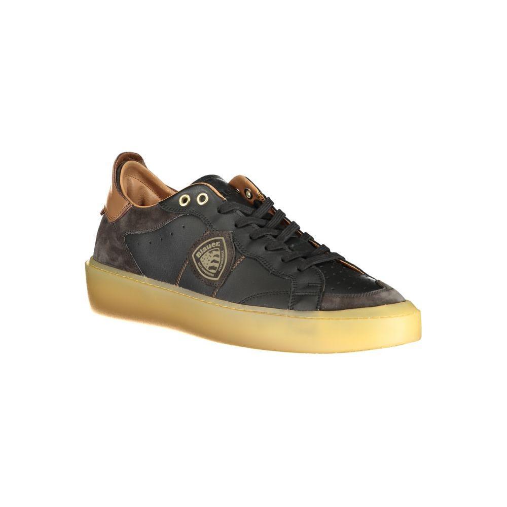 Blauer Black Leather Men Sneaker BL-33854-EU41/US8