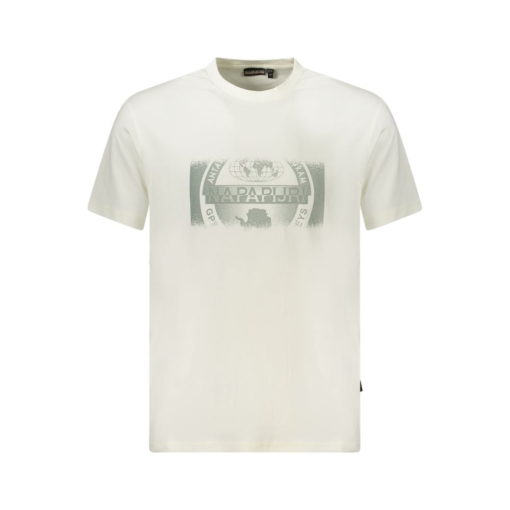 Napapijri White Cotton Men T-Shirt NA-35884-S